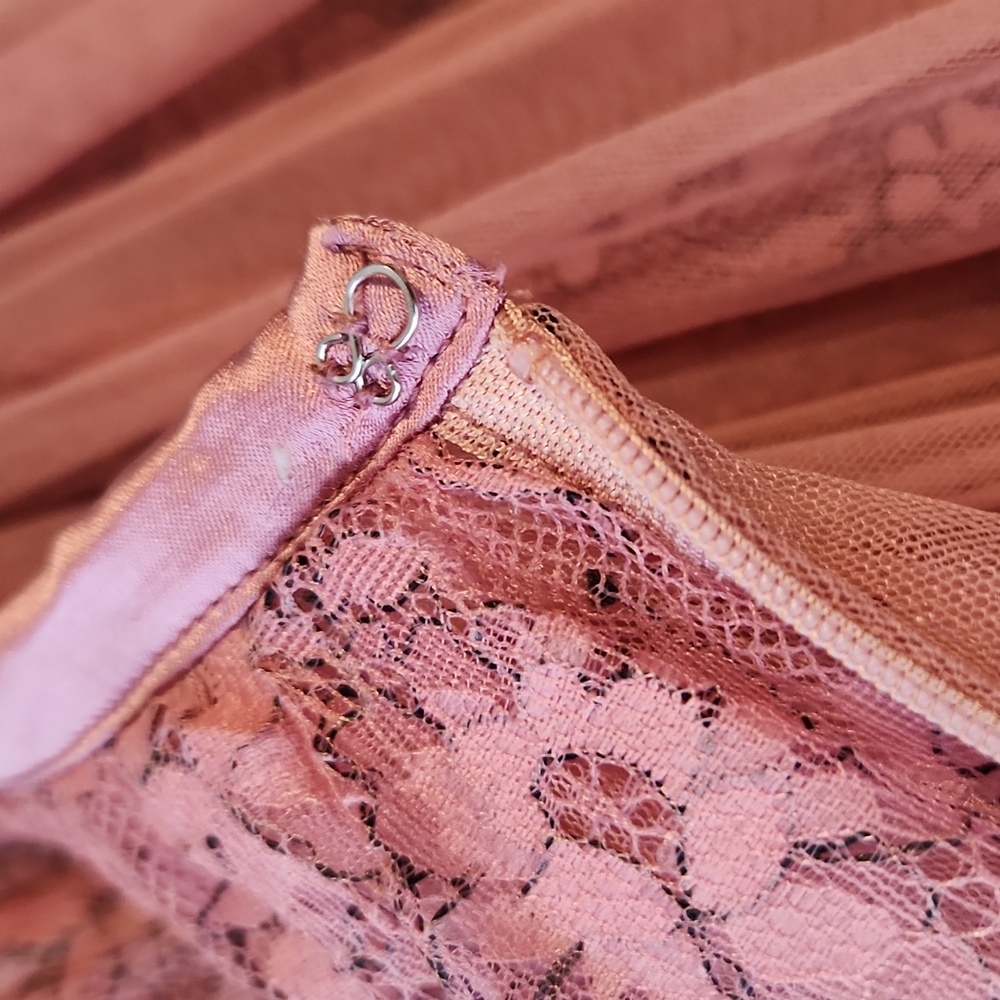 Brenda Knight x Free People Anne Tulle Maxi Skirt Mauve Pink Fairy Cottage - Picture 12 of 13